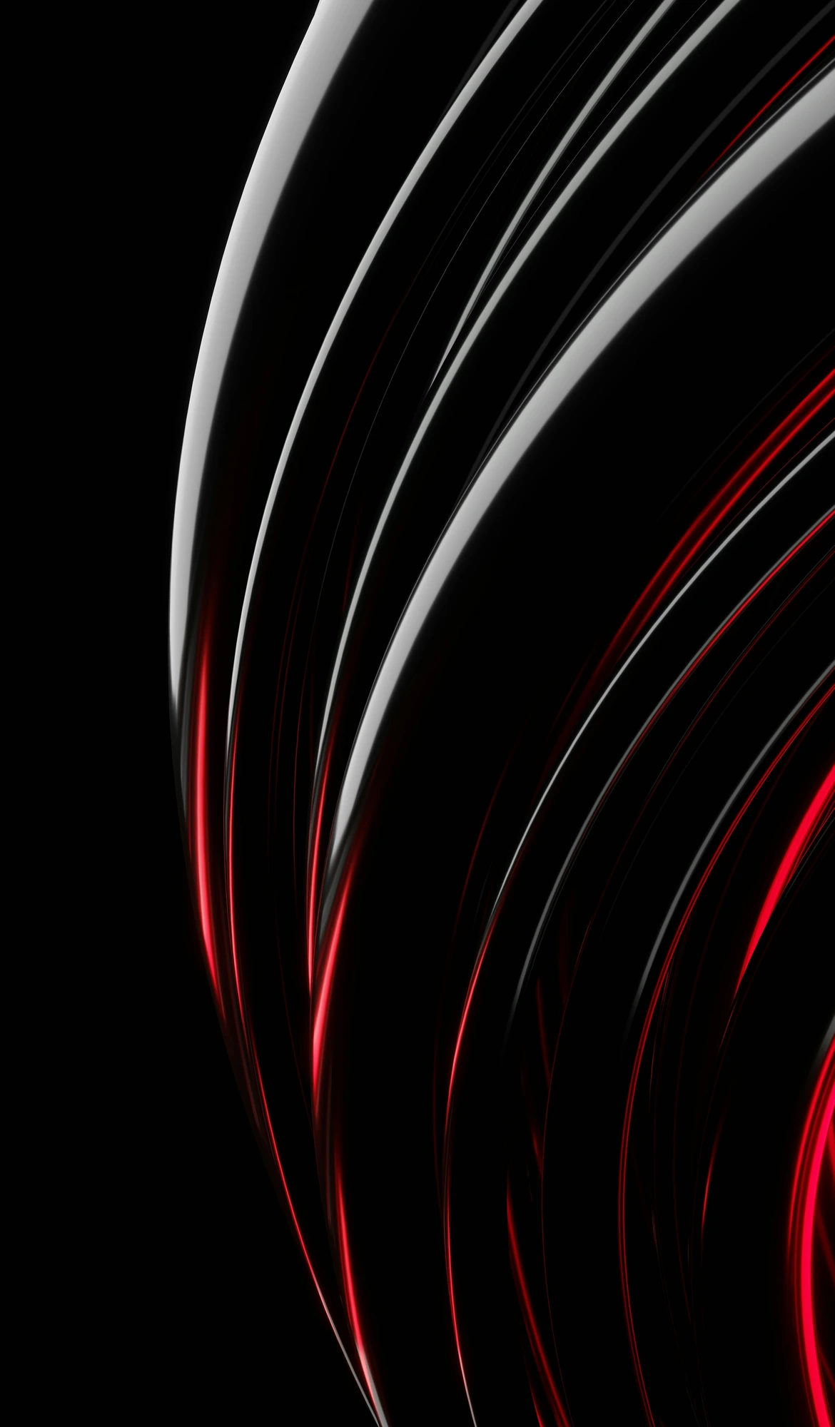 Abstract red and white geometric lines on a dark background